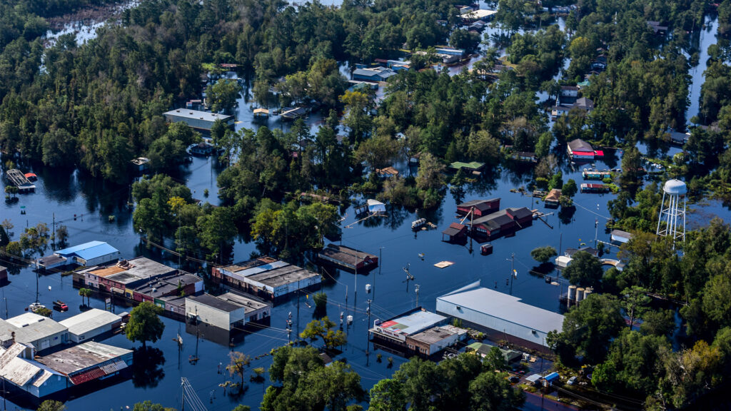 Aerial photo of flooding in South Carolina caused by Hurricane Florence (Senior Airman Megan Floyd/U.S National Guard, Public domain, via Wikimedia Commons)