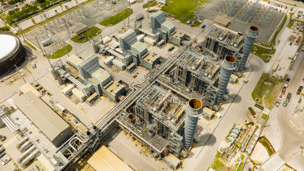 An aerial view of natural gas power plant in Florida (iStock image)