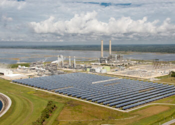 A solar array and natural gas power plant in Martin County (iStock image)