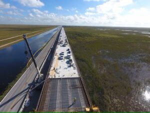 Elevating the Tamiami Trail allowed fresh water that had been blocked by the road to flow into the wetlands, reviving the ecosystems. (National Park Service)