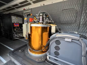 The copper-colored instrument is a spectrometer used by Carbon Mapper for airborne surveys of U.S. landfills. (Arizona State University)