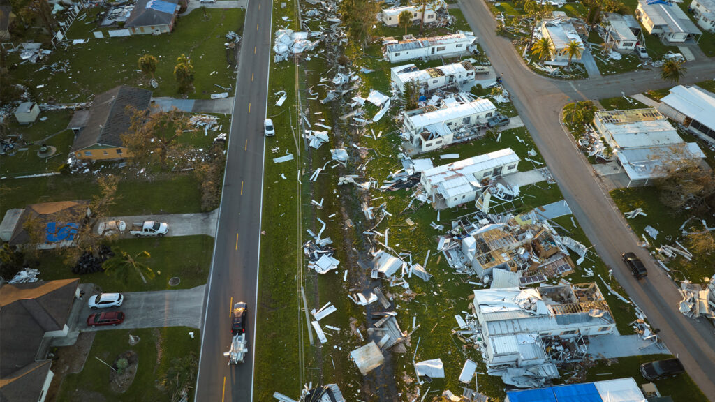 Some of the destruction to homes caused by Hurricane Ian in Florida (iStock image)
