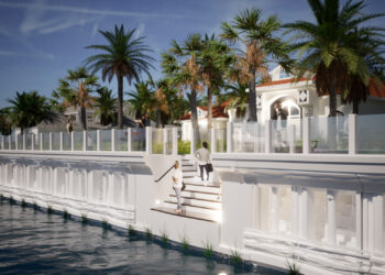 A rendering of a seawall system developed by Smart Seawall Technologies (Image courtesy of Smart Seawall Technologies)