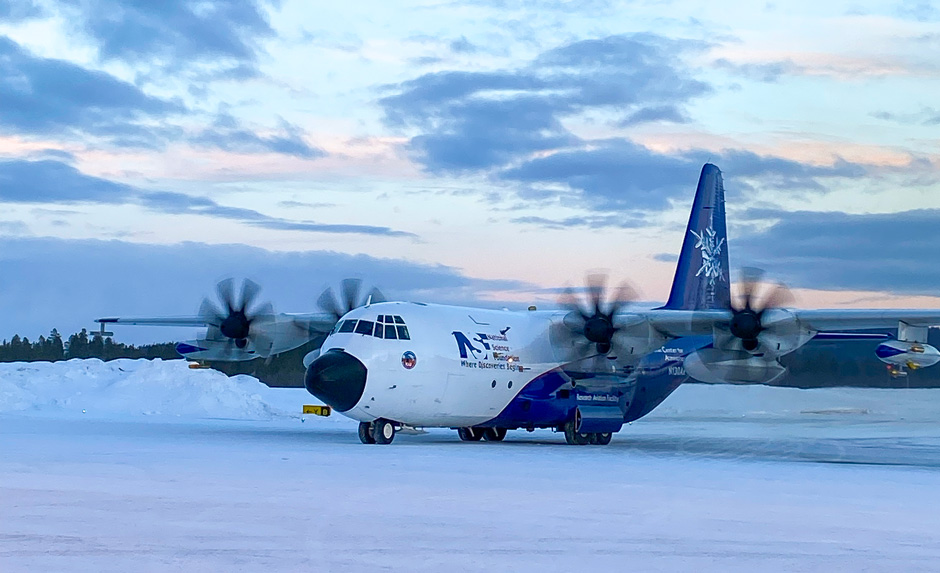 The C-130 used in the CAESAR field campaign warms up just before liftoff. (Photo courtesy of Paquita Zuidema and Sam Ephraim)