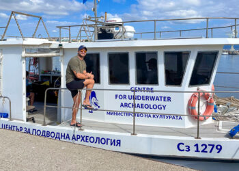 This summer graduate student Efrain Ocasio investigated an old fortress, submerged off the coast of Bulgaria in the Black Sea. (Photo courtesy of Efrain Ocasio)