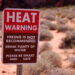 A sign warning about the heat on a trail in Nevada (iStock image)