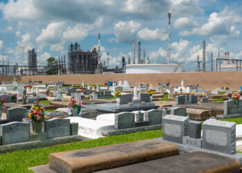 A cemetery in Taft, Louisiana, in the shadow of a petrochemical plant. The area is known as "Cancer Alley." (iStock image)