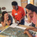 Community members in East Tampa identifying neighborhood amenities and walking distances during the East Tampa community engagement workshop for the heat vulnerability study. (Photo courtesy of USF)