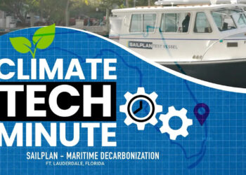 A screenshot from the Climate Tech Minute video featuring SailPlan (FAU CES)