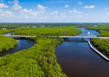 A drone shot from above the St Lucie River (iStock image)