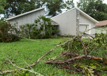 Residential tree damage. (Courtesy, Tyler Jones, UF/IFAS photography)