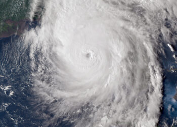 Hurricane Helene during the evening of Sept. 26, 2024 (ABI imagery from NOAA'S GOES-16 Satellite, Public domain, via Wikimedia Commons)