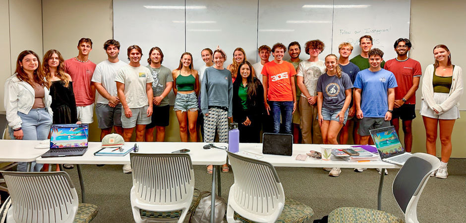 Members of the University of Miami Student Chapter of the American Meteorological Society, many of whom have taken the Tropical Weather and Forecasting class. (Photo courtesy of Sharan Majumdar)