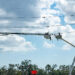 Utility crews in Bradenton repair power lines after Hurricane Milton on Oct. 13, 2024. (Liz Roll/FEMA, via Defense Visual Information Distribution Service)