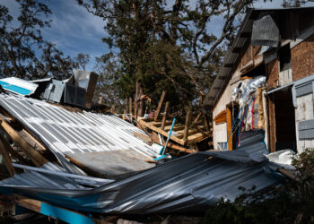 Damage caused by Hurricane Helene in Steinhatchee (U.S. Army Photo by Brigida Sanchez, via via Defense Visual Information Distribution Service)