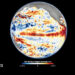 El Niño and La Niña are the warm and cool phases of a natural climate pattern across the tropical Pacific known as the El Niño-Southern Oscillation, or “ENSO” for short. The pattern shifts back and forth irregularly every two to seven years, bringing predictable changes in ocean temperature and disrupting the normal wind and rainfall patterns across the tropics. These changes in the seasonal climate of the world's biggest ocean have a cascade of global side effects. (Image: NASA)