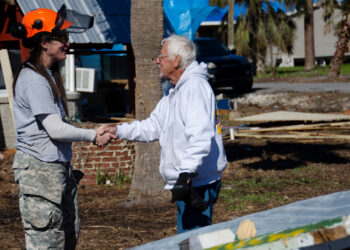 Volunteers working to rebuild homes damaged during Hurricane Michael in the Panhandle in 2019 (iStock image)