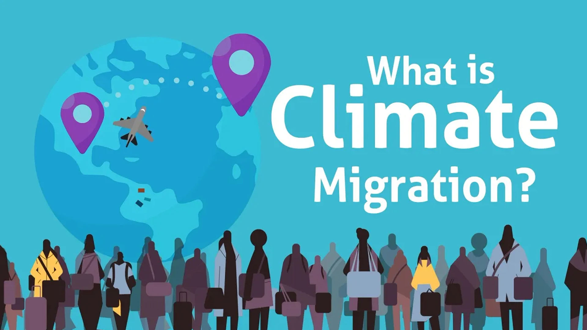 A screenshot from the bite-sized video, "What is climate migration?" (FAU CES)