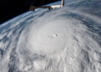 Hurricane Milton is pictured in the Gulf of Mexico from the International Space Station as it orbited 257 miles above. (NASA/Michael Barratt, Public domain, via Wikimedia Commons)
