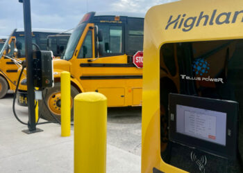 A electric school bus charging station in Dixie County (TPIN staff)