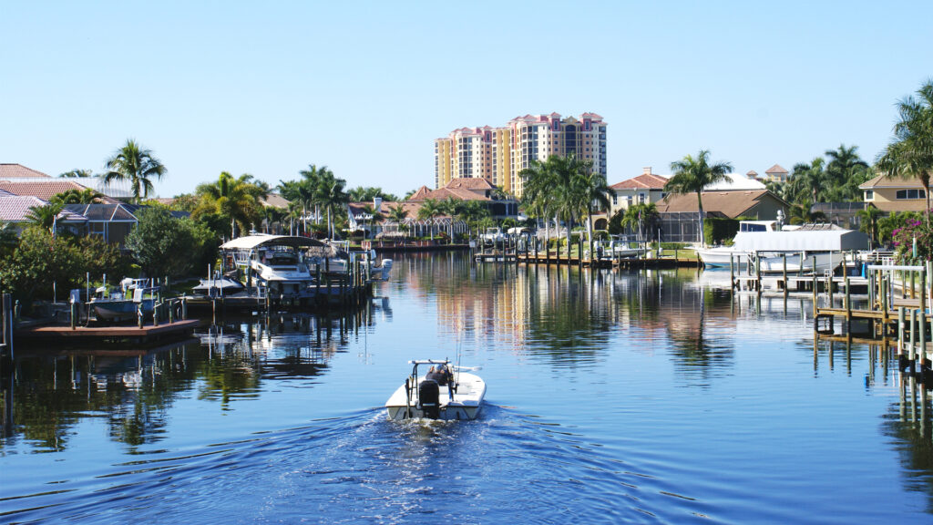 A boat travels through Cape Coral (iStock image)