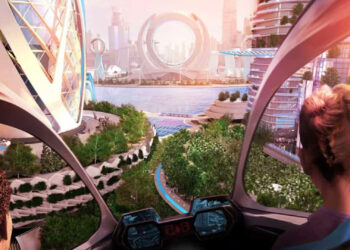 An image from the poster for the film "Cities of the Future" (MODS)