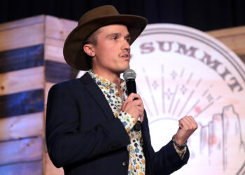Benji Backer speaks at the American Conservation Coalition's 2023 summit in Salt Lake City. (Gage Skidmore, CC BY-SA 2.0, via Wikimedia Commons)