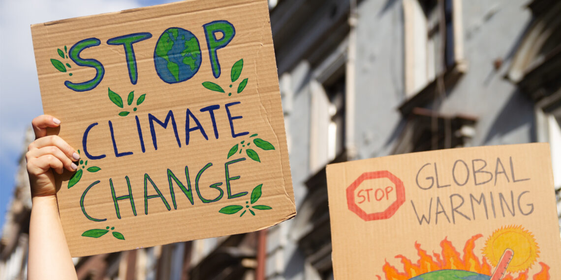 Signs at a climate change demonstration (iStock image)