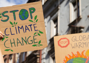 Signs at a climate change demonstration (iStock image)