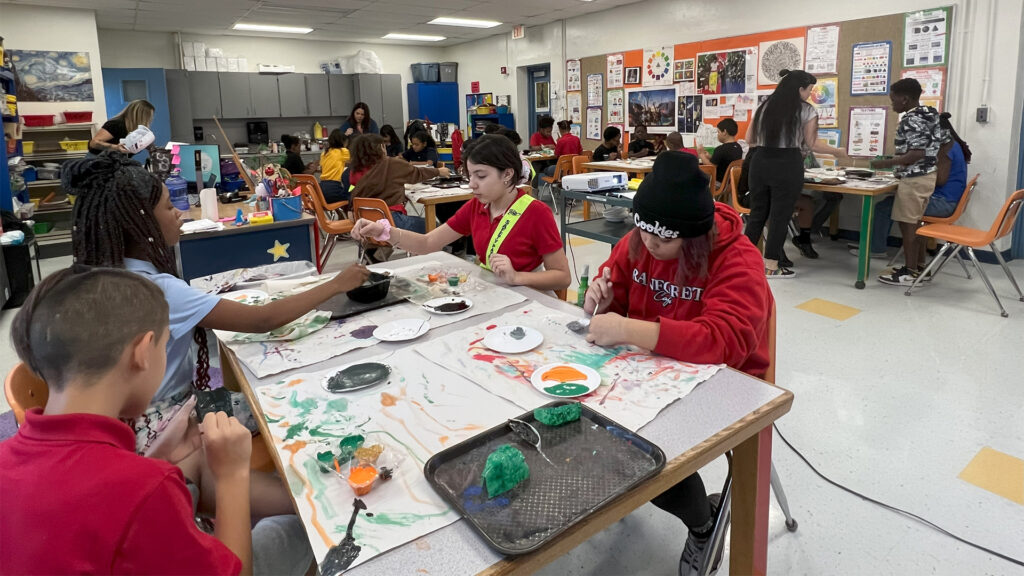 A Broward Elementary School art project using plastic debris found in or around Tampa's waterways. (Photo courtesy of Breach the Surface)