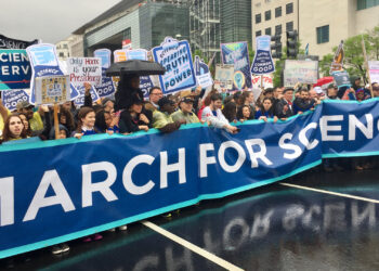 The March for Science, in Washington, D.C., in 2017 (Becker1999, CC BY 2.0, via Wikimedia Commons)