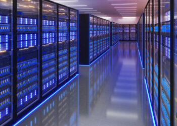 A rendering of server racks in a data center (iStock image)