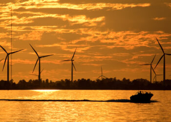 Wind turbines on the coast of Maine (iStock image)