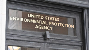 A sign above a door at the U.S. Environmental Protection Agency headquarters building in Washington (G. Edward Johnson, CC BY 4.0, via Wikimedia Commons)