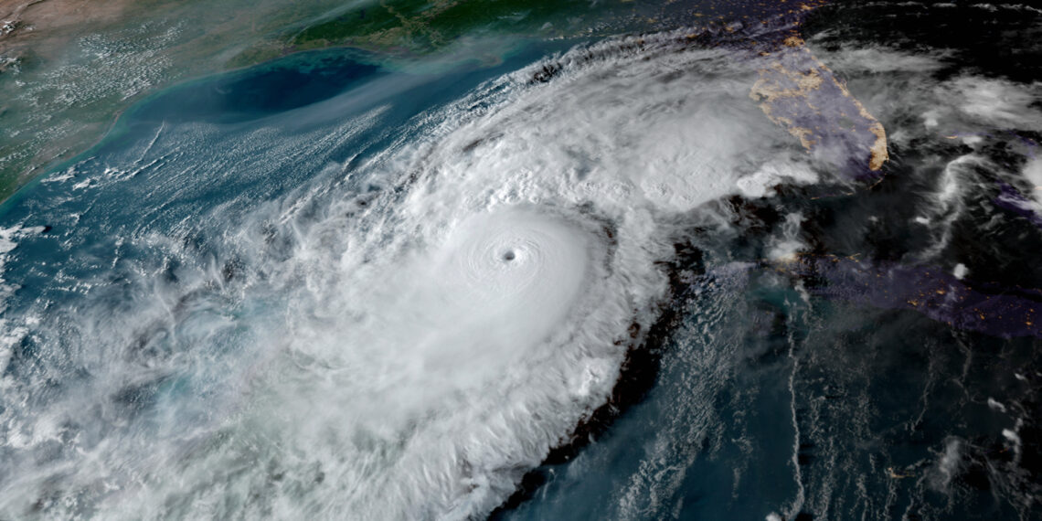 An image captured on a NOAA satellite of Hurricane Milton approaching the Gulf Coast of Florida. (NOAA)