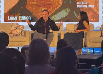 Filmmaker Michael Nash speaks about his documentary "Climate Refugees" at the Climate Correction Conference in Orlando. (Trimmel Gomes photo)