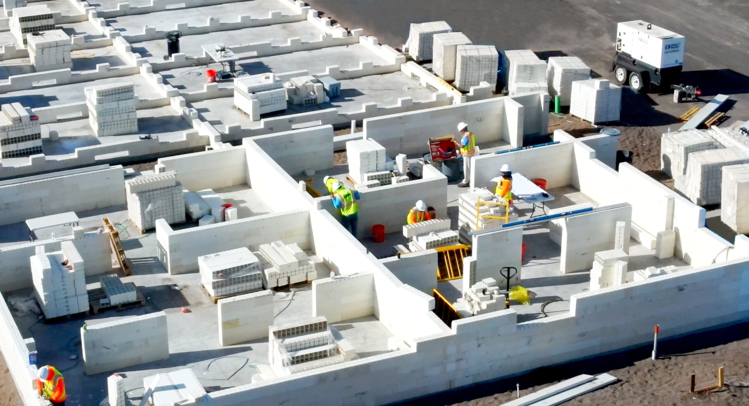 Renco’s first completed building in the United States was the Lakewood Village apartments in Palm Beach County. It was fully built in less than eight weeks using 11 non-traditionally trained construction workers, saving about 20% of the time and cost over conventional hurricane zone-type concrete. (Photo courtesy of Renco USA)