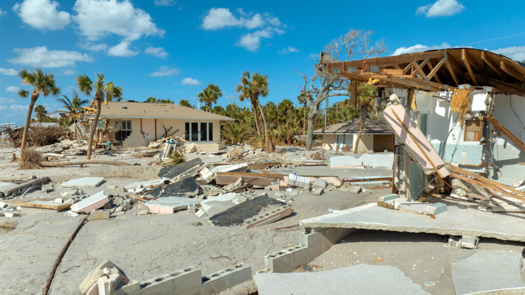 A hurricane-damaged home in Florida (iStock image)