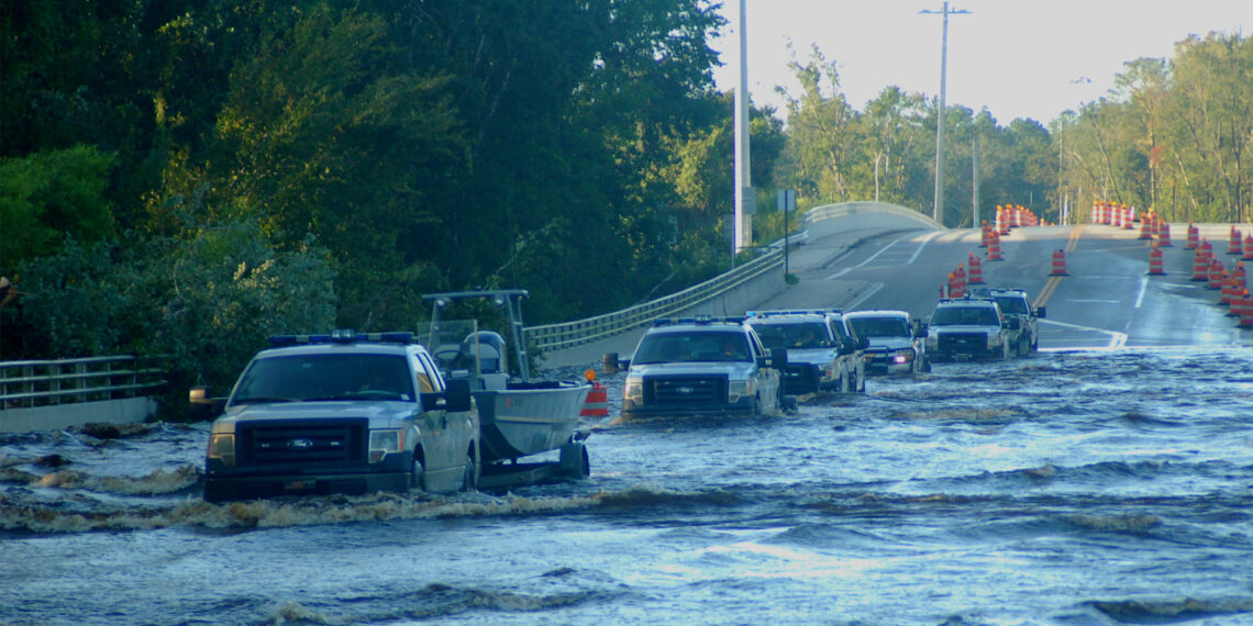 The Florida Fish and Wildlife Conservation Commission responds to the flooding of the St. Johns River due to Hurricane Irma in 2017. (FWC photo by Chad Weber, CC BY-ND 2.0, via flickr)