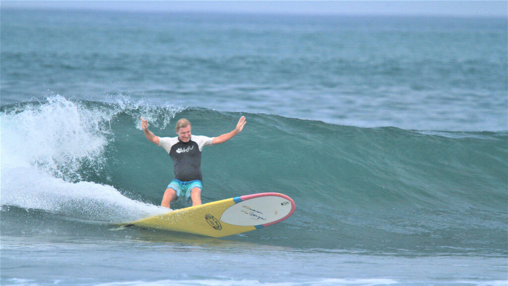 Tom Warnke surfing in Mexico (Photo courtesy of Tom Warnke)