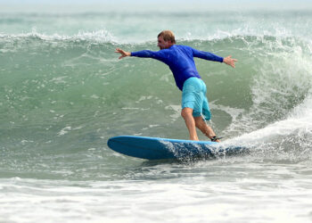 Tom Warnke surfing at Fort Pierce (Photo courtesy of Tom Warnke)