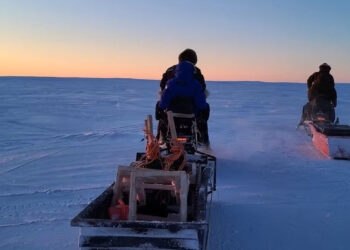 The author and colleagues exploring in the Canadian Arctic. (Real Ice)
