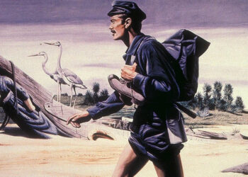 “The Barefoot Mailman” by Stefan Dovanos (1940) U.S. Post Office, West Palm Beach, Fla. (Stefan Dovanos, Public domain)