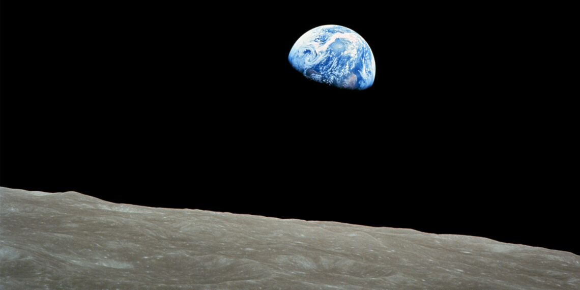 A photo of the Earth taken from Apollo 8 in 1968, called "Earthrise." (Bill Anders, Public domain, via Wikimedia Commons)