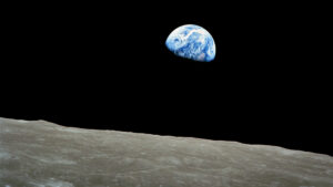 A photo of the Earth taken from Apollo 8 in 1968, called "Earthrise." (Bill Anders, Public domain, via Wikimedia Commons)