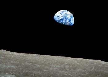 A photo of the Earth taken from Apollo 8 in 1968, called "Earthrise." (Bill Anders, Public domain, via Wikimedia Commons)