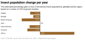 Insect population change per year (Chart: CC-BY-ND; Source: Roel van Klink, et al., 2020)