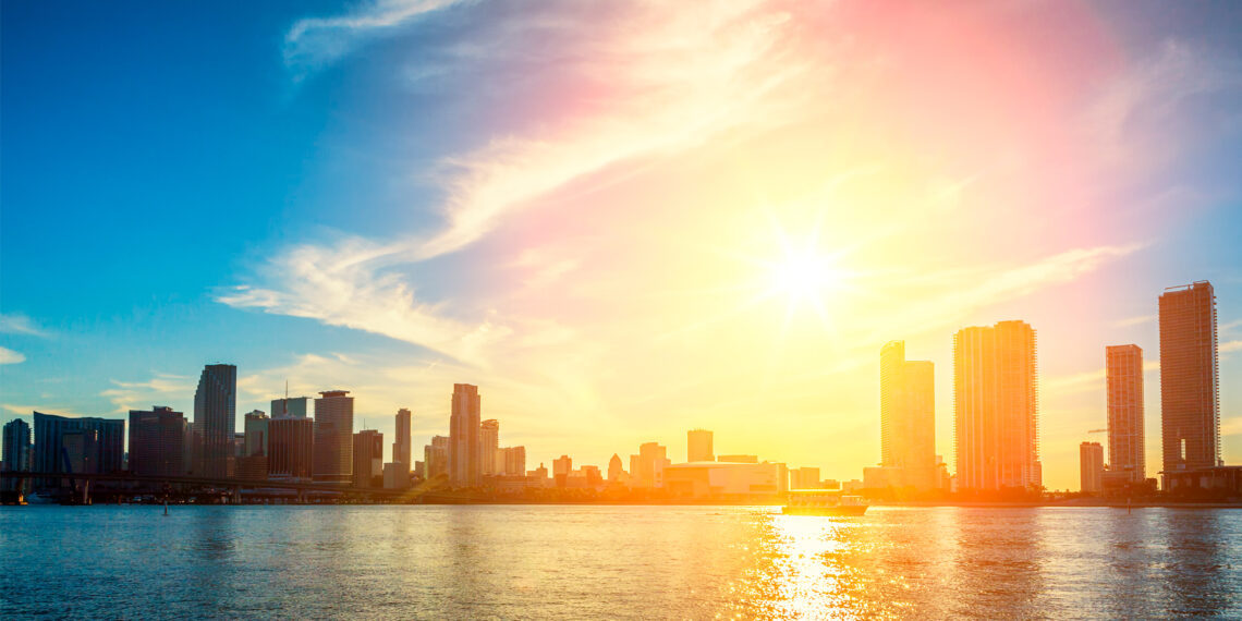 The sun over the Miami skyline (iStock image)