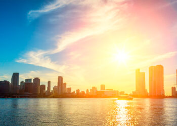 The sun over the Miami skyline (iStock image)