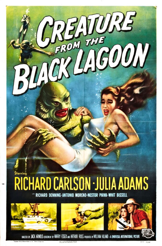 A poster for the 1954 film "Creature from the Black Lagoon" (Reynold Brown, Public domain, via Wikimedia Commons)
